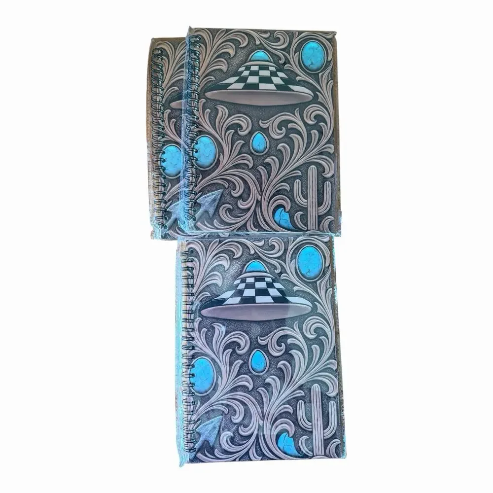 Western Notebook Journal Lot Longhorn Cactus Turquoise Concho Tooled Style New